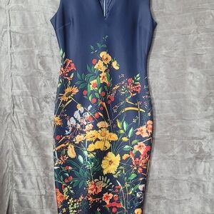 New York & Company Navy Floral Maxi Dress